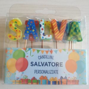 CANDELINE DI COMPLEANNO PERSONALIZZATE CON NOME "SALVATORE" PER FESTE, COMPLEANNI, PARTY ED OCCASIONI SPECIALI