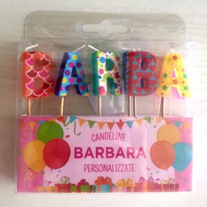 CANDELINE DI COMPLEANNO PERSONALIZZATE CON NOME "BARBARA" PER FESTE, COMPLEANNI, PARTY ED OCCASIONI SPECIALI