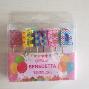 CANDELINE DI COMPLEANNO PERSONALIZZATE CON NOME "BENEDETTA" PER FESTE, COMPLEANNI, PARTY ED OCCASIONI SPECIALI