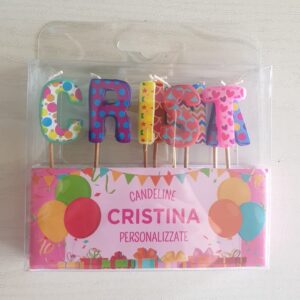 CANDELINE DI COMPLEANNO PERSONALIZZATE CON NOME "CRISTINA" PER FESTE, COMPLEANNI, PARTY ED OCCASIONI SPECIALI