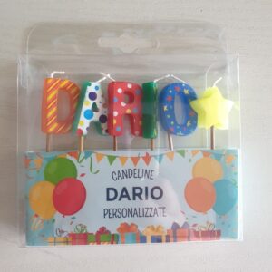 CANDELINE DI COMPLEANNO PERSONALIZZATE CON NOME "DARIO" PER FESTE, COMPLEANNI, PARTY ED OCCASIONI SPECIALI