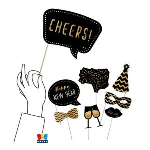 ART. P601 8 MAXI PHOTO BOOTH CM. 20 HAPPY NEW YEAR PER FESTA CAPODANNO