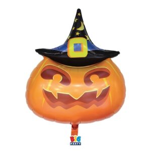 ART. P603 PALLONCINO MYLAR FORMA CM. 85 X 61 WITCH PUMPKIN PER PARTY HALLOWEEN