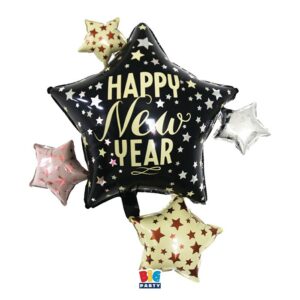 ART. P605 PALLONCINO MYLAR FORMA CM. 83 X 90 HAPPY NEW YEAR YEARS PER PARTY