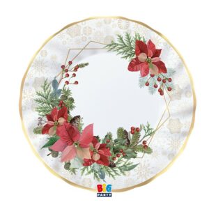 ART. P609 SET COMPOSTO DA 6 PIATTI CM. 25 ELEGANT CHRISTMAS PER FESTE NATALIZIE