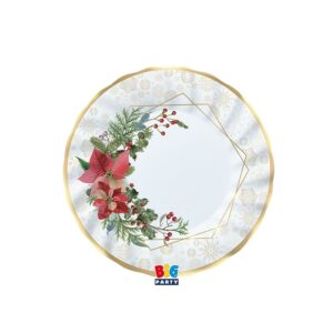 ART. P610 SET COMPOSTO DA 6 PIATTI CM. 20 ELEGANT CHRISTMAS PER FESTE NATALIZIE