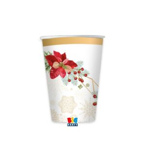 ART. P611 SET COMPOSTO DA 6 BICCHIERI CC. 200 ELEGANT CHRISTMAS PER FESTE NATALIZIE