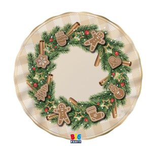 ART.P615 SET COMPOSTO DA 6 PIATTI CM. 25 GINGERBREAD PER FESTE NATALIZIE