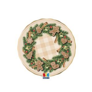 ART. P616 SET COMPOSTO DA 6 PIATTI CM. 20 GINGERBREAD PER FESTE  NATALIZIE