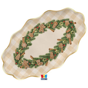 ART. P619 SET COMPOSTO DA 2 RAVIERE CM. 36 X 20 GINGERBREAD PER FESTE NATALIZIE