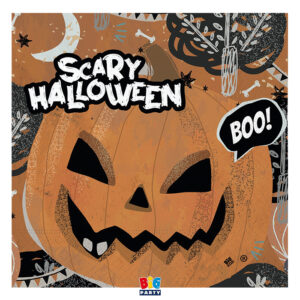 ART. P623 SET COMPOSTO DA 20 TOVAGLIOLI CM. 33 X 33 SCARY HALLOWEEN PER FESTA, PARTY HALLOWEEN