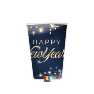 ART. P626 SET COMPOSTO DA 6 BICCHIERI HAPPY NEW YEAR GLAMOUR PER FESTA, PARTY CAPODANNO