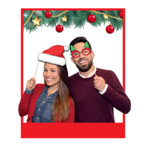 ART. P628 SET 8 MAXI PHOTO BOOTH CM. 20 BUON NATALE PER FESTA, PARTY PER NATALE