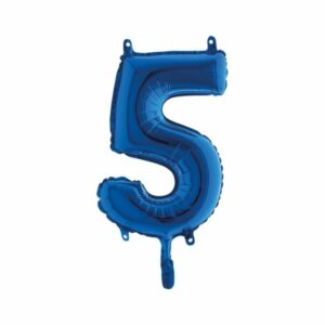 ART. P725 PALLONCINO MYLAR NUMERO 5 BLU 14" 36CM PER FESTA, PARTY, COMPLW0