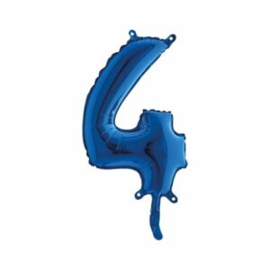 ART. P722 PALLONCINO MYLAR NUMERO 4 BLU 14" 36CM PER FESTA, PARTY, COMPLEANNO