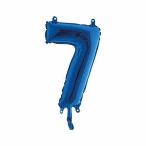 ART. P736 PALLONCINO MYLAR NUMERO 7 COLORE BLU 14" 36CM PER FESTA, PARTY, COMPLEANNO