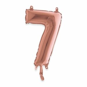 ART. P738 PALLONCINO MYLAR NUMERO 7 ROSA ANTICO 14" 36CM PER FESTA, PARTY, COMPLEANNO