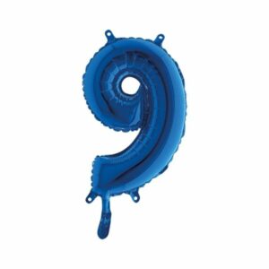 ART. P748 PALLONCINO MYLAR NUMERO 9 BLU 14" 36CM PER FESTA, PARTY, COMPLEANNO
