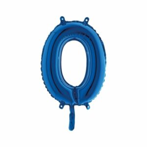 ART. P700 PALLONCINO MYLAR  NUMERO 0  14" 36CM BLU PER FESTA, PARTY, COMPLEANNO