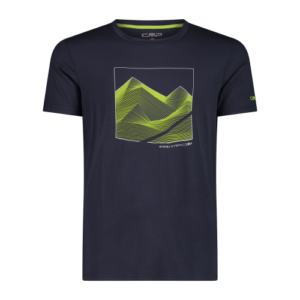 ART. 38T6457 CMP T -SHIRT DA UOMO COLORE BLUE - LIME PER SPORT, PADEL, TENNIS, TREKKING E TEMPO LIBERO