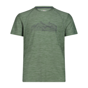 ART. 39T6547 CMP T - SHIRT DA UOMO COLORE SALVIA MELANGE PER SPORT, PADEL, TENNIS, TREKKING E TEMPO LIBERO