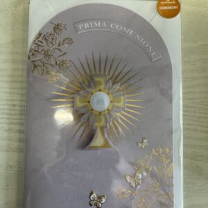 ART. P129175 VIRCA BIGLIETTO COMUNIONE CON SCRITTA ESTERNA: " PRIMA COMUNIONE"